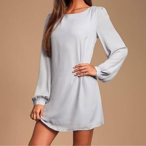 Lulus Status Update Light Light Grey Shift Dress
